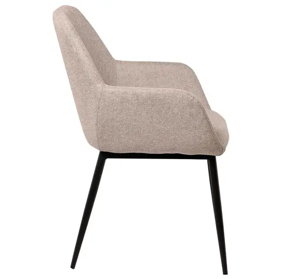 Sillón tapizado beige metal negro Bellasia