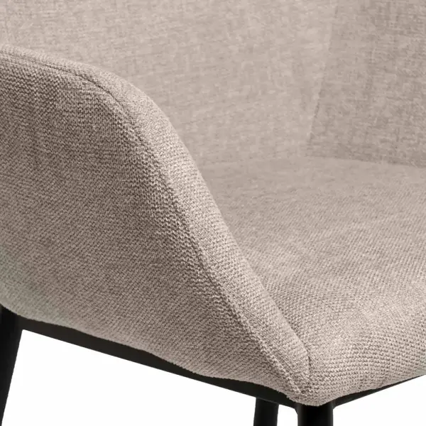 Sillón tapizado beige metal negro Bellasia