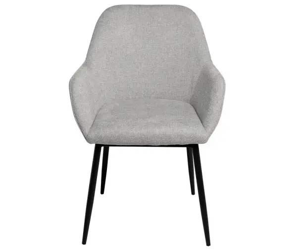 Sillón tapizado gris claro metal negro Bellasia