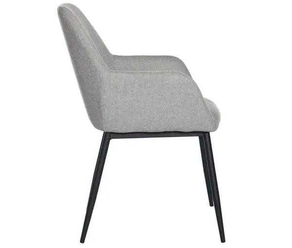 Sillón tapizado gris claro metal negro Bellasia