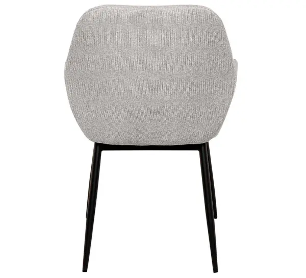Sillón tapizado gris claro metal negro Bellasia