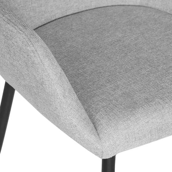 Sillón tapizado gris claro metal negro Bellasia