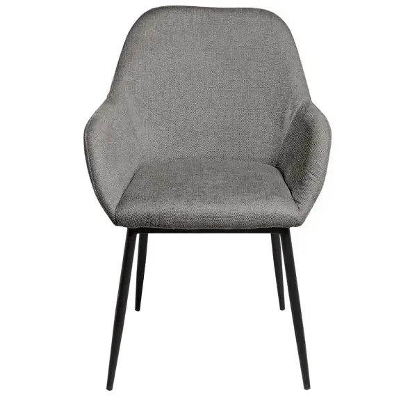 Sillón tapizado gris oscuro metal negro Bellasia