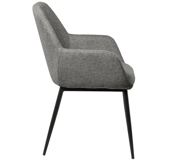 Sillón tapizado gris oscuro metal negro Bellasia