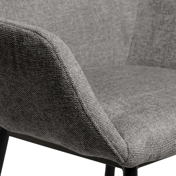 Sillón tapizado gris oscuro metal negro Bellasia