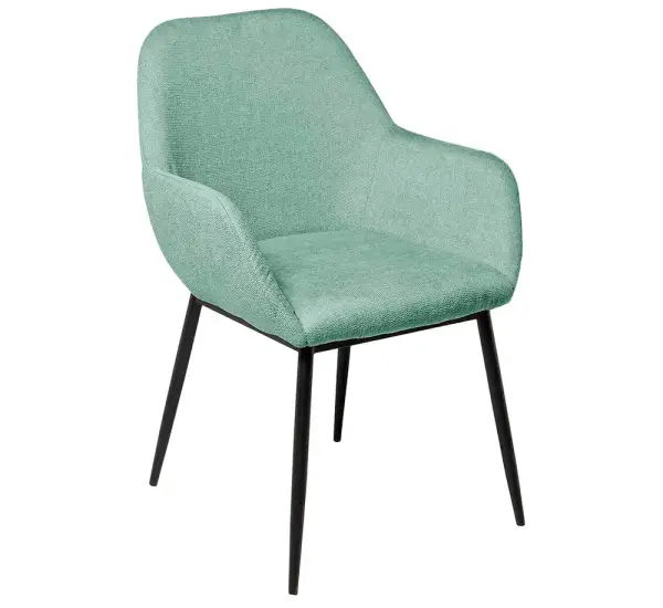 Sillón tapizado menta metal negro Bellasia