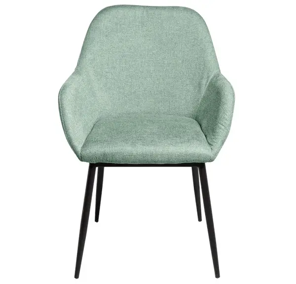 Sillón tapizado menta metal negro Bellasia