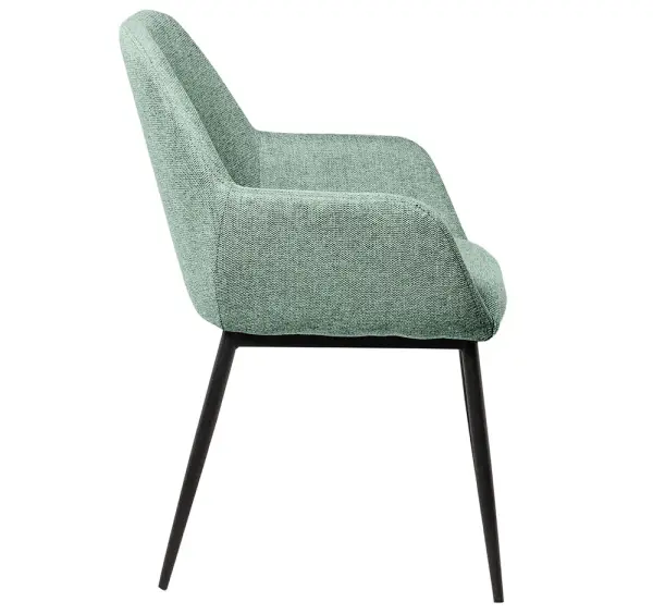 Sillón tapizado menta metal negro Bellasia