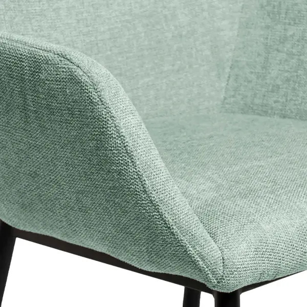 Sillón tapizado menta metal negro Bellasia