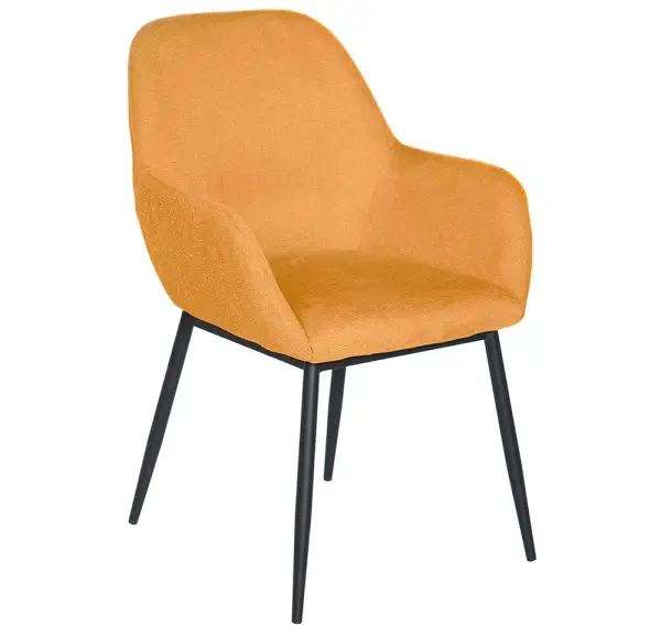 Sillón tapizado mostaza metal negro Bellasia