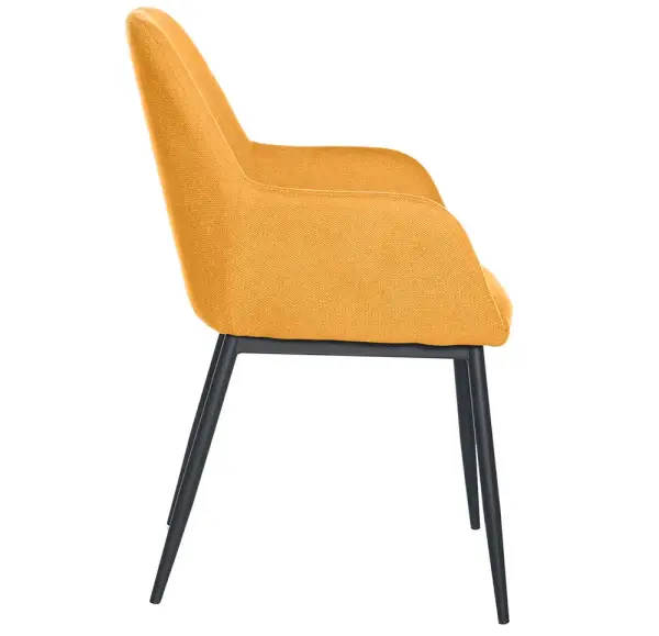 Sillón tapizado mostaza metal negro Bellasia