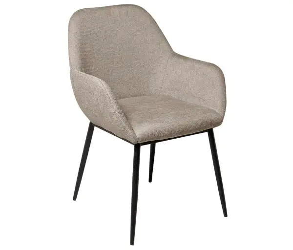 Sillón tapizado taupe metal negro Bellasia