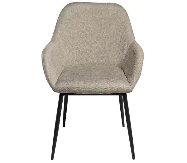Sillón tapizado taupe metal negro Bellasia