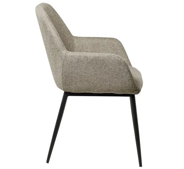 Sillón tapizado taupe metal negro Bellasia