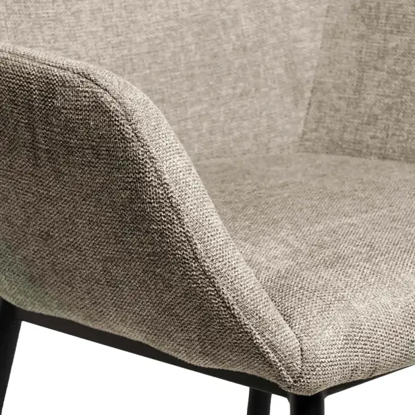 Sillón tapizado taupe metal negro Bellasia