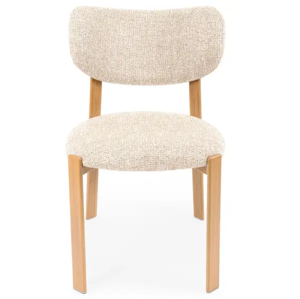 Silla roble tapizada beige Muri