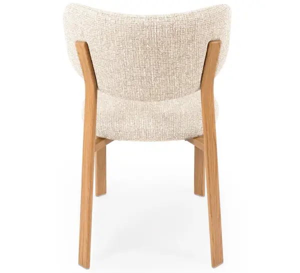 Silla roble tapizada beige Muri