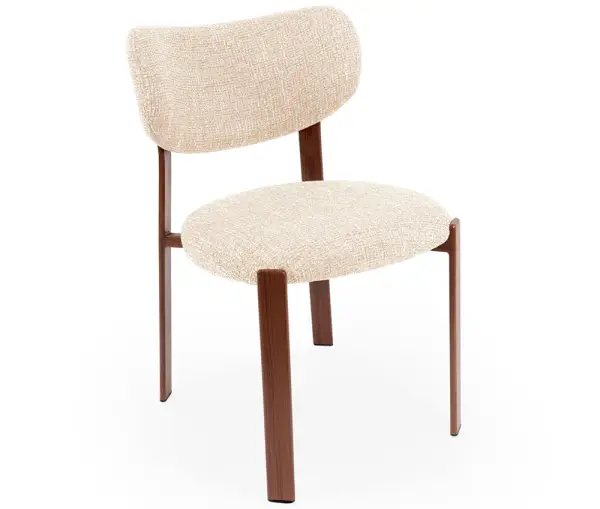 Silla nogal tapizada beige Muri