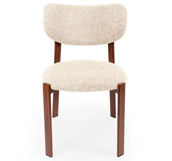 Silla nogal tapizada beige Muri