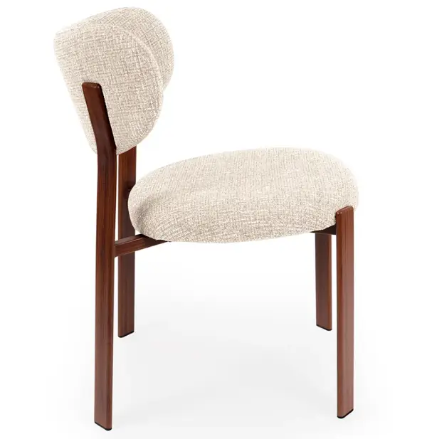 Silla nogal tapizada beige Muri