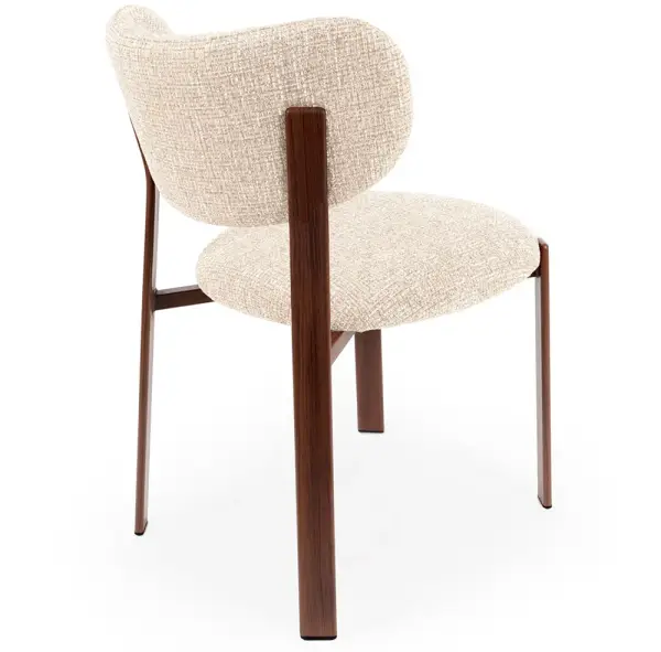 Silla nogal tapizada beige Muri