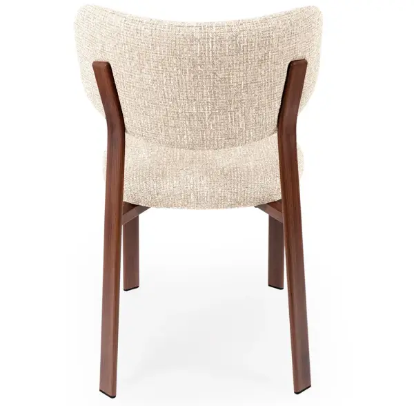 Silla nogal tapizada beige Muri