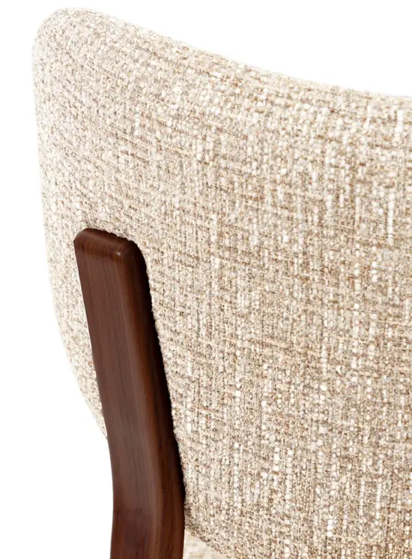 Silla nogal tapizada beige Muri