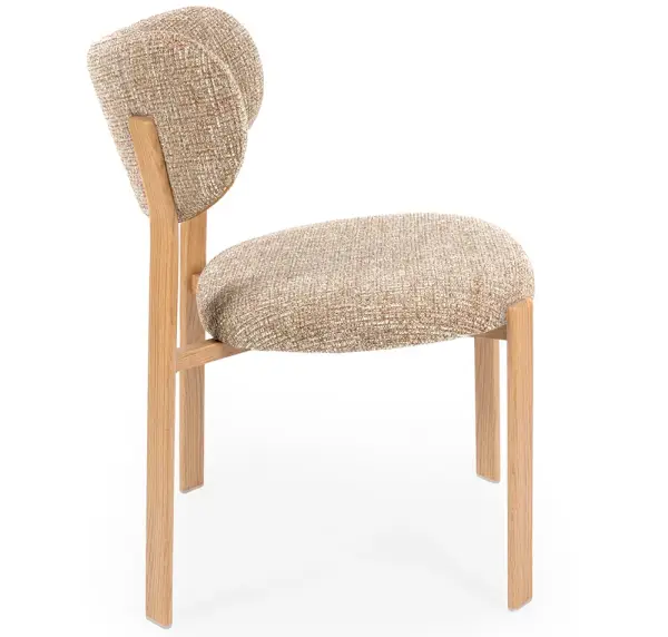 Silla roble tapizada taupe Muri