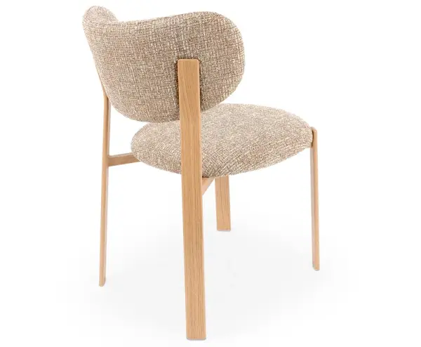 Silla roble tapizada taupe Muri