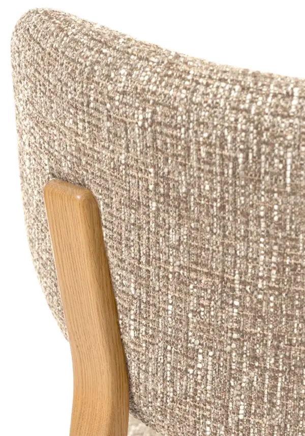 Silla roble tapizada taupe Muri