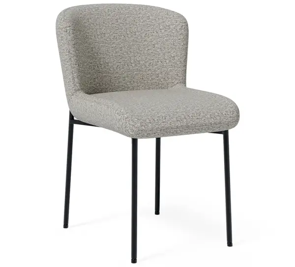 Silla tapizada gris metal beige Zeyo
