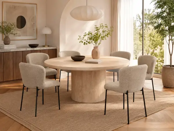 Silla tapizada beige metal beige Zeyo