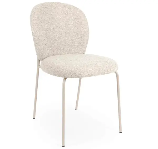 Silla tapizada beige metal beige Nario