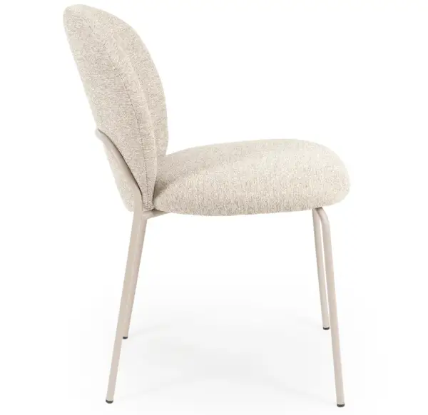 Silla tapizada beige metal beige Nario