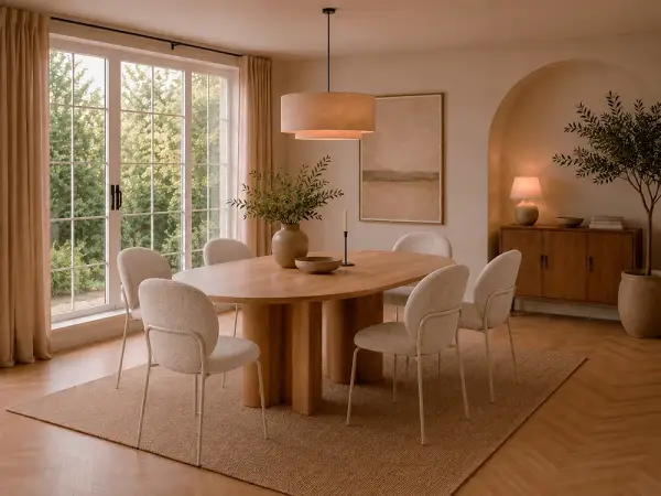 Silla tapizada beige metal beige Nario