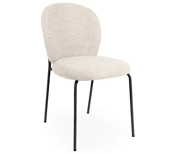 Silla tapizada beige metal negro Nario