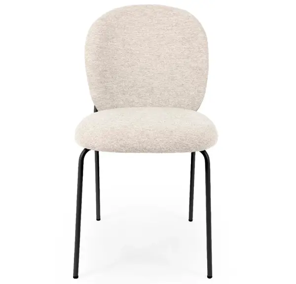 Silla tapizada beige metal negro Nario