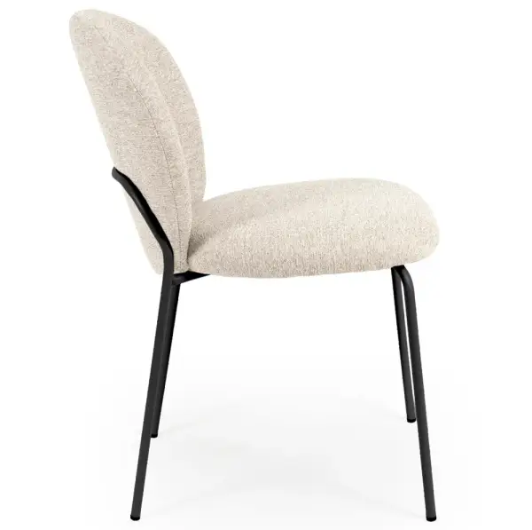 Silla tapizada beige metal negro Nario