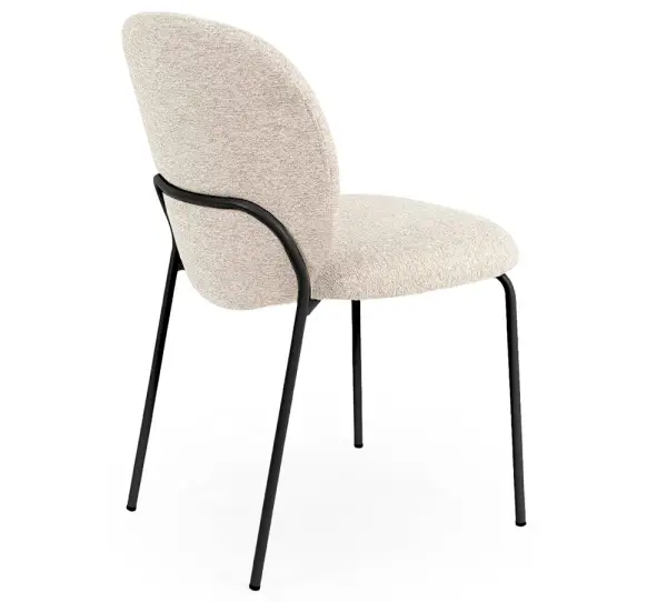 Silla tapizada beige metal negro Nario