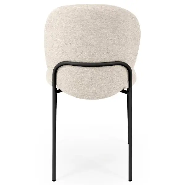 Silla tapizada beige metal negro Nario
