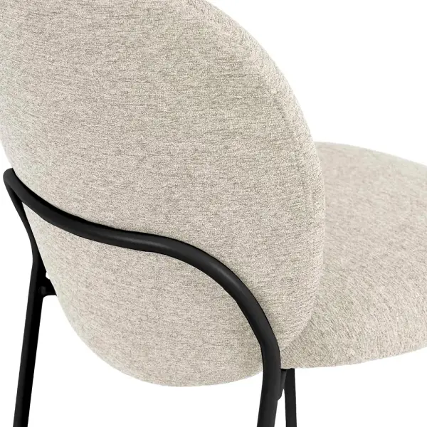 Silla tapizada beige metal negro Nario