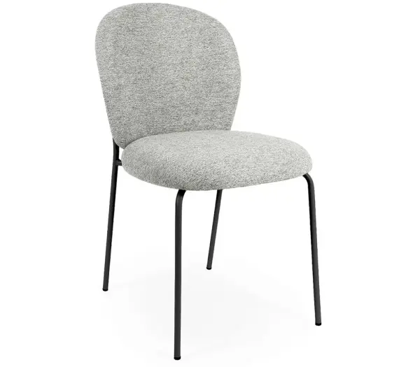 Silla tapizada gris metal negro Nario