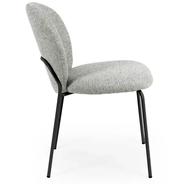 Silla tapizada gris metal negro Nario