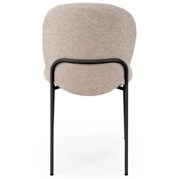 Silla tapizada taupe metal negro Nario
