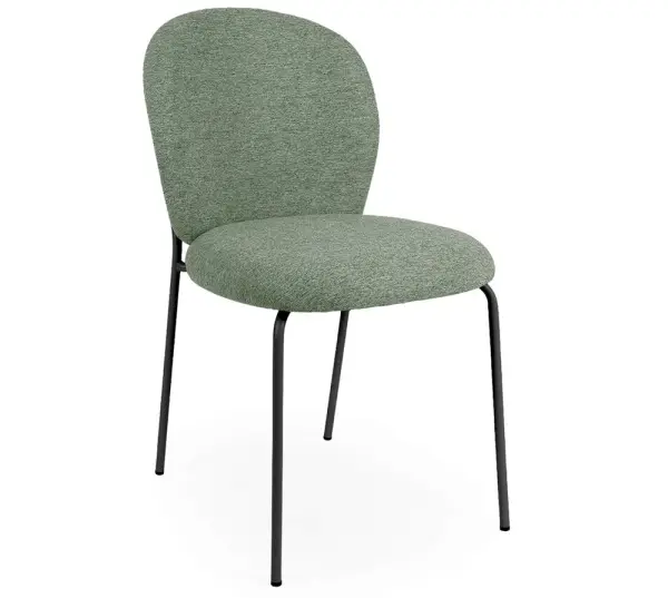 Silla tapizada verde metal negro Nario