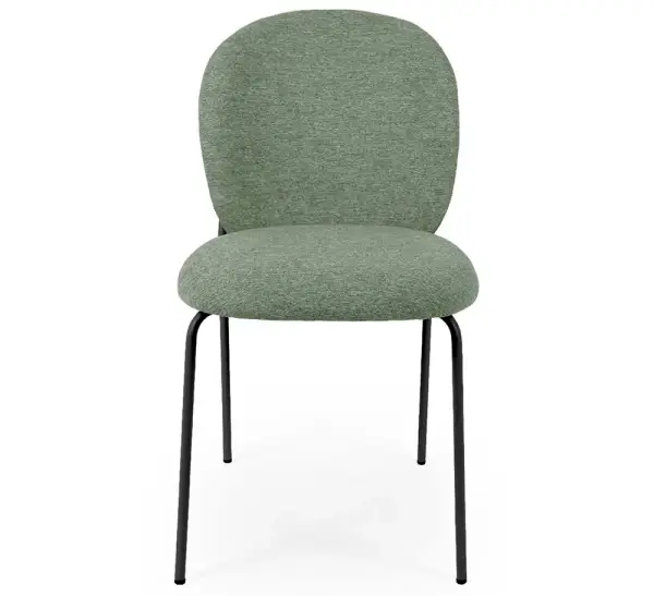 Silla tapizada verde metal negro Nario