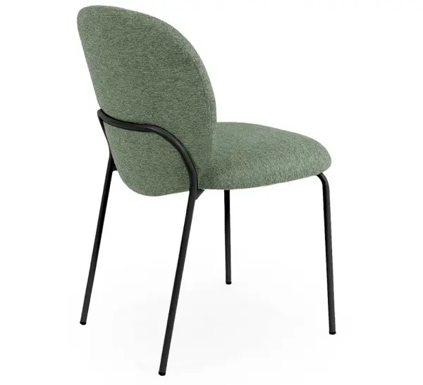 Silla tapizada verde metal negro Nario