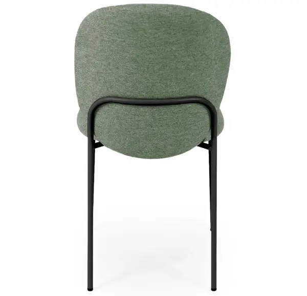 Silla tapizada verde metal negro Nario