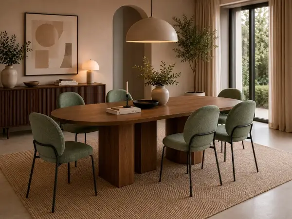 Silla tapizada verde metal negro Nario