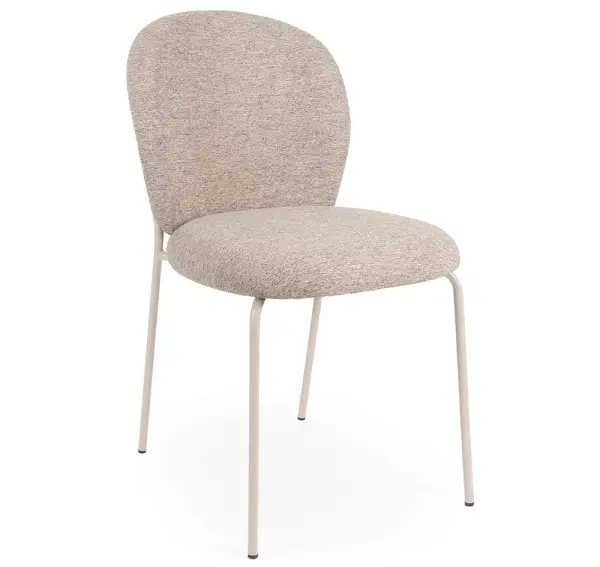 Silla tapizada taupe metal beige Nario